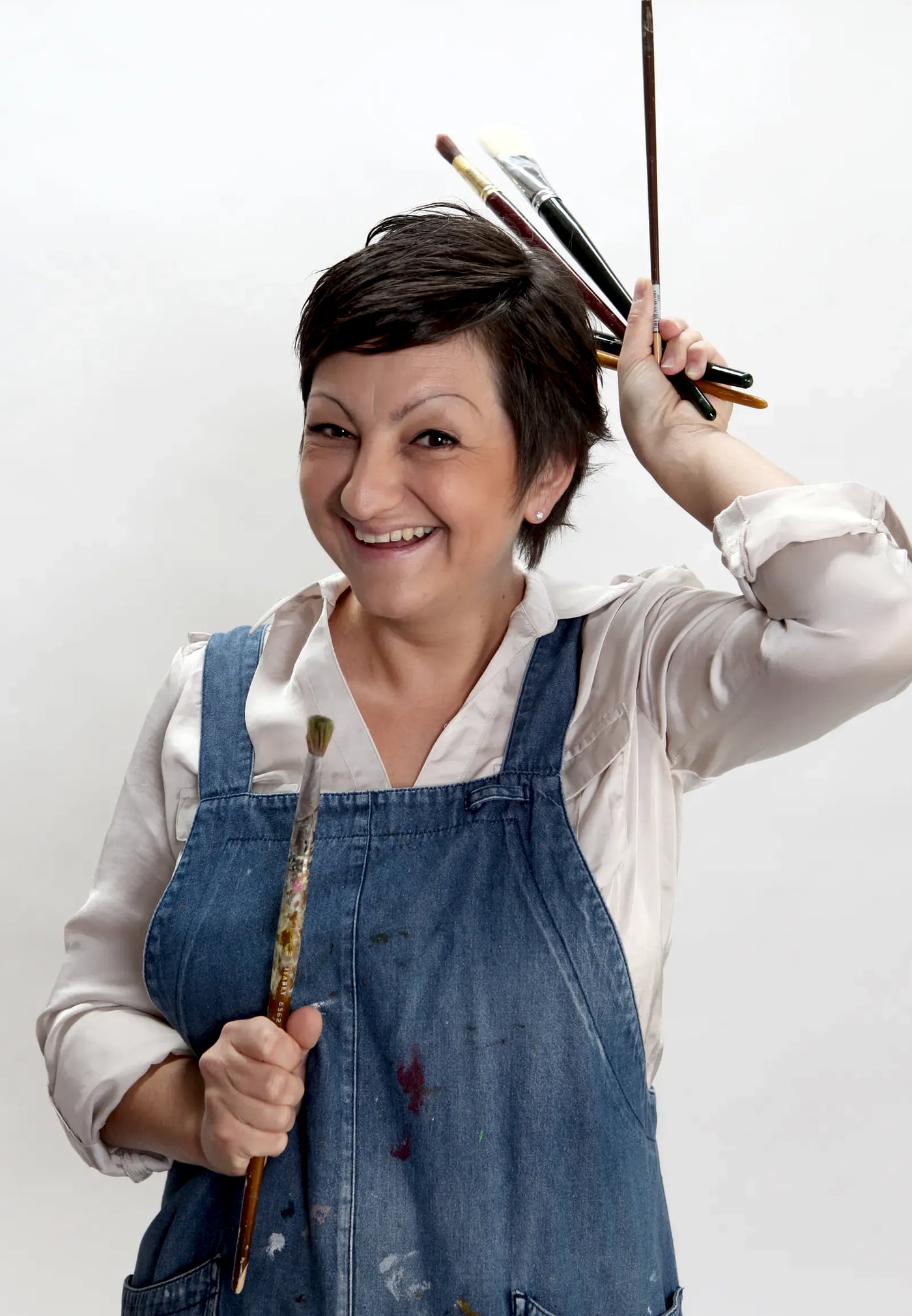 Laure C. dans son atelier de Martigny