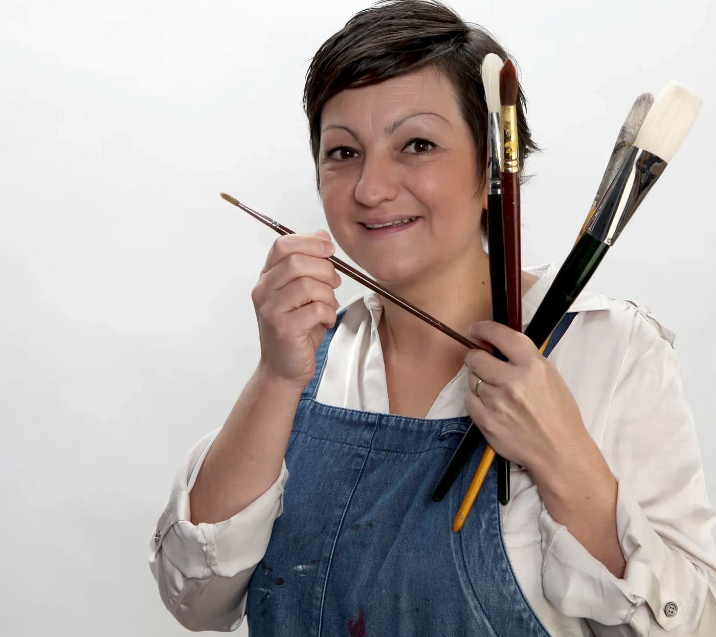 Laure C. dans son atelier de Martigny
