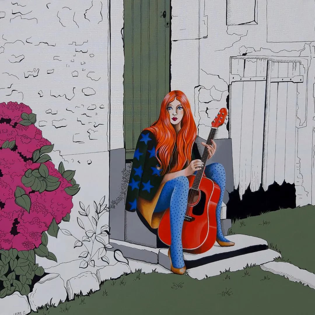 « BB Queen », acrylique sur toile, 80 × 80 cm, par Laure C.