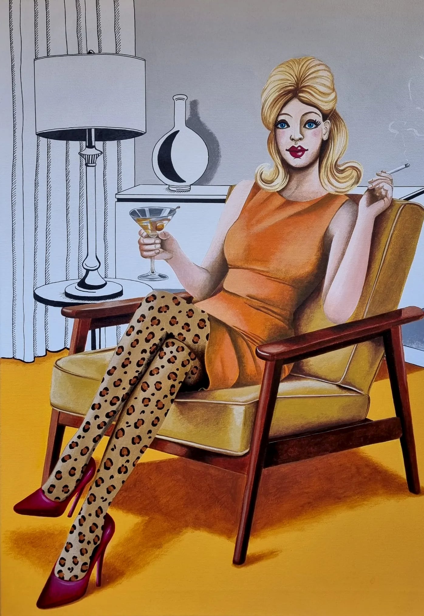 « Un week-end sur deux », acrylique sur toile, 54 × 75 cm, par Laure C.