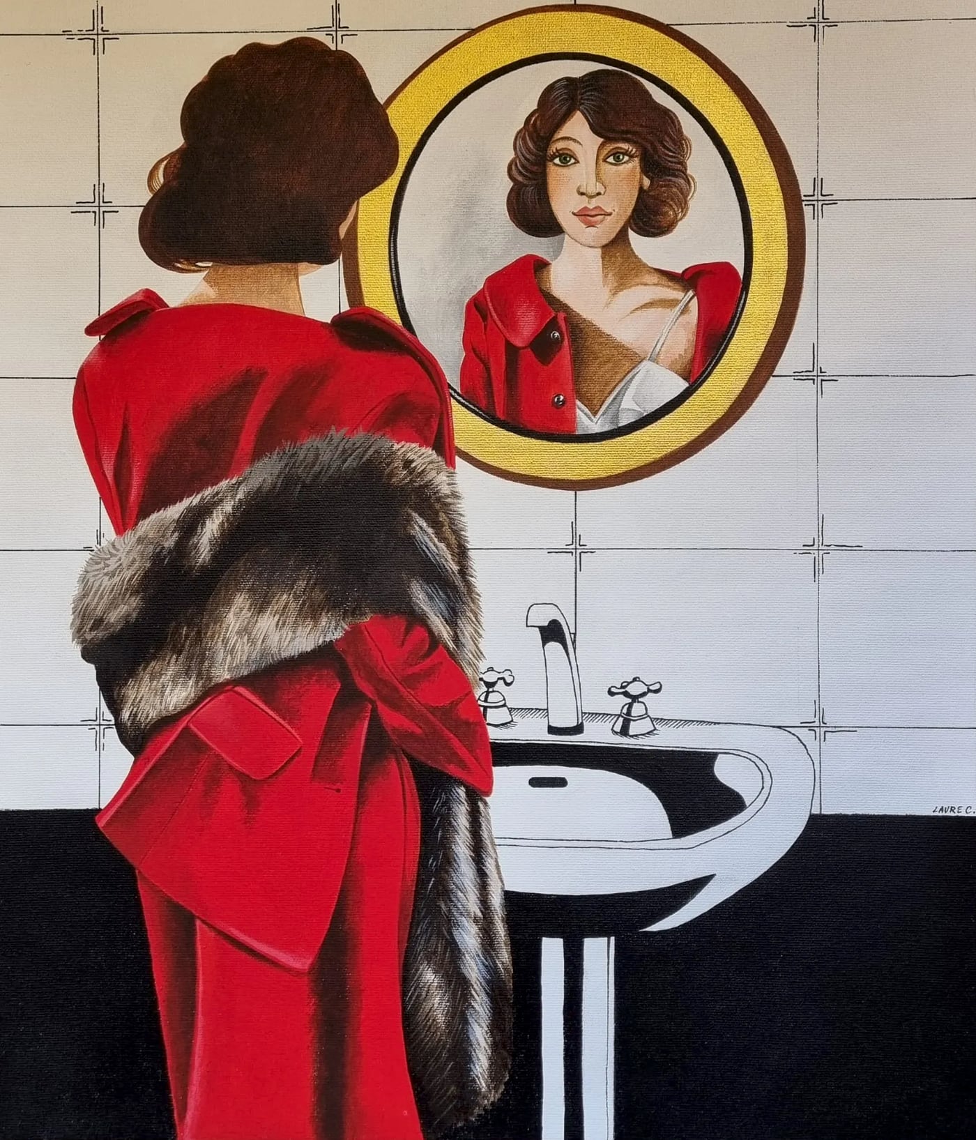 « Miroir ô Miroir », acrylique sur toile, 45 × 55 cm, par Laure C.