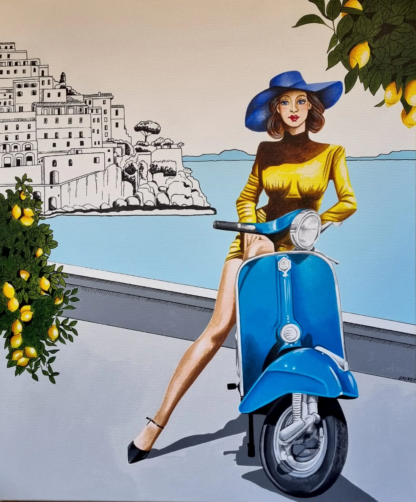 « Lemon dream », acrylique sur toile, 53 × 65 cm, par Laure C.