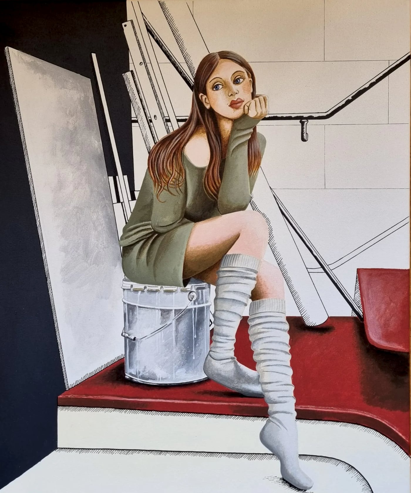 « L’inspiration », acrylique sur toile, 50 × 60 cm, par Laure C.